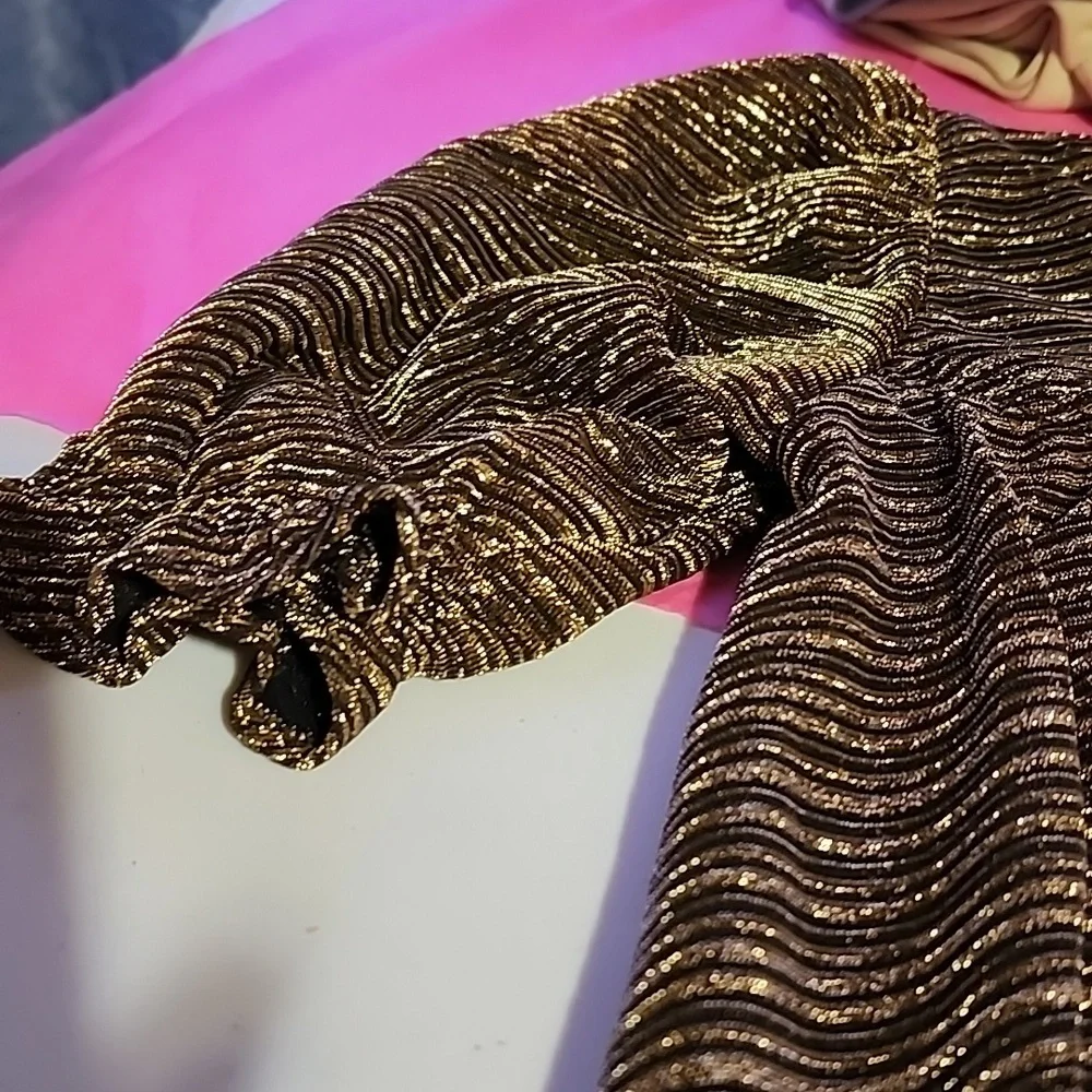 WONDER NATION  GIRLS METALLIC BABYDOLL DRESS 👗 - Picture 4 of 9